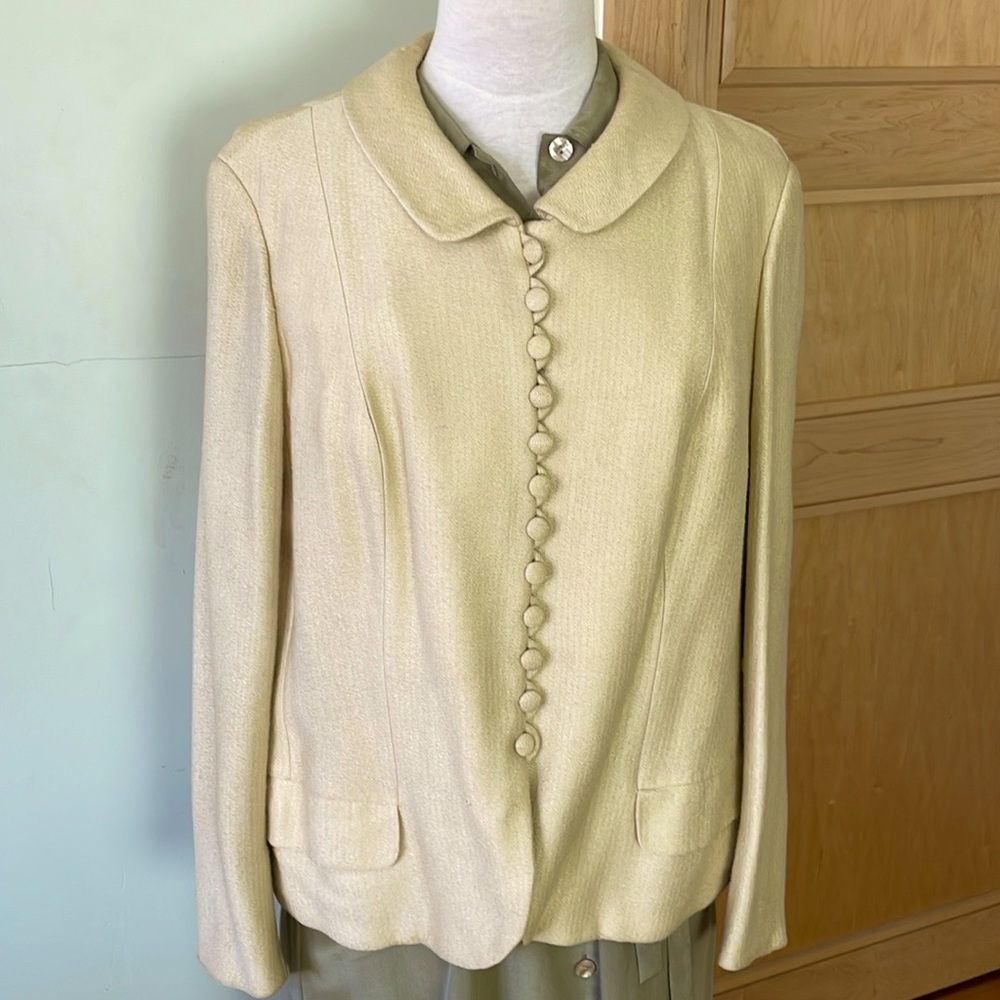 Vintage 60’s Oktavio High Class Wool Butter-Yellow Short Jacket, Size 46 EU/12US